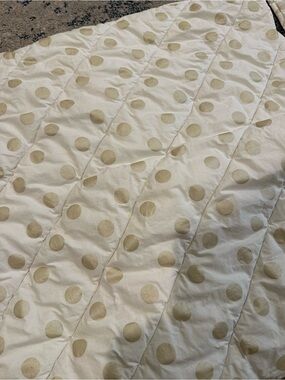 Pottery Barn Kids Gold Polka Dot Quilted Euro Shams White and Gold